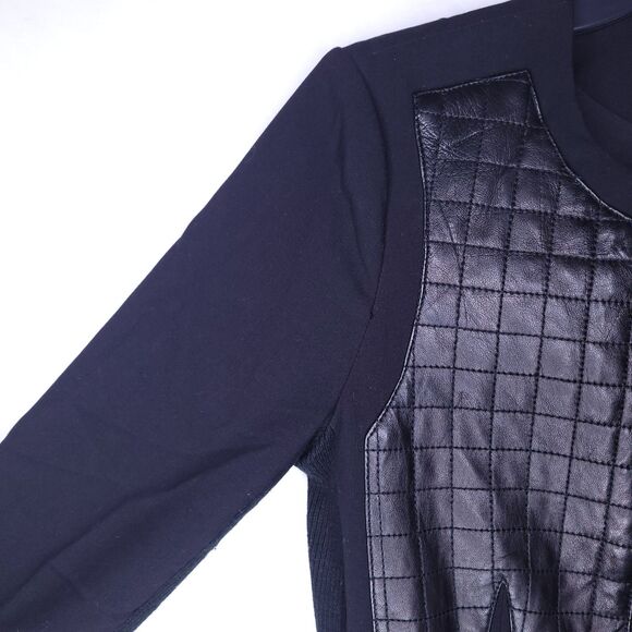 Rebecca Taylor Jacket 2 Black Wool Lamb Leather Full Zip - Picture 3 of 11